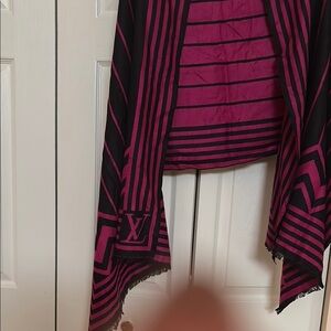 Designer Black and Pink Striped Scarf
